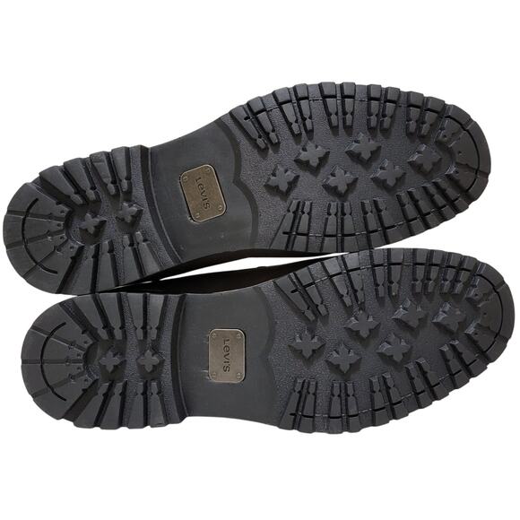 Levi's Men Wyatt Cap Toe Work Combat Boots Size US 11M Dark Brown Faux Leather - Picture 3 of 4